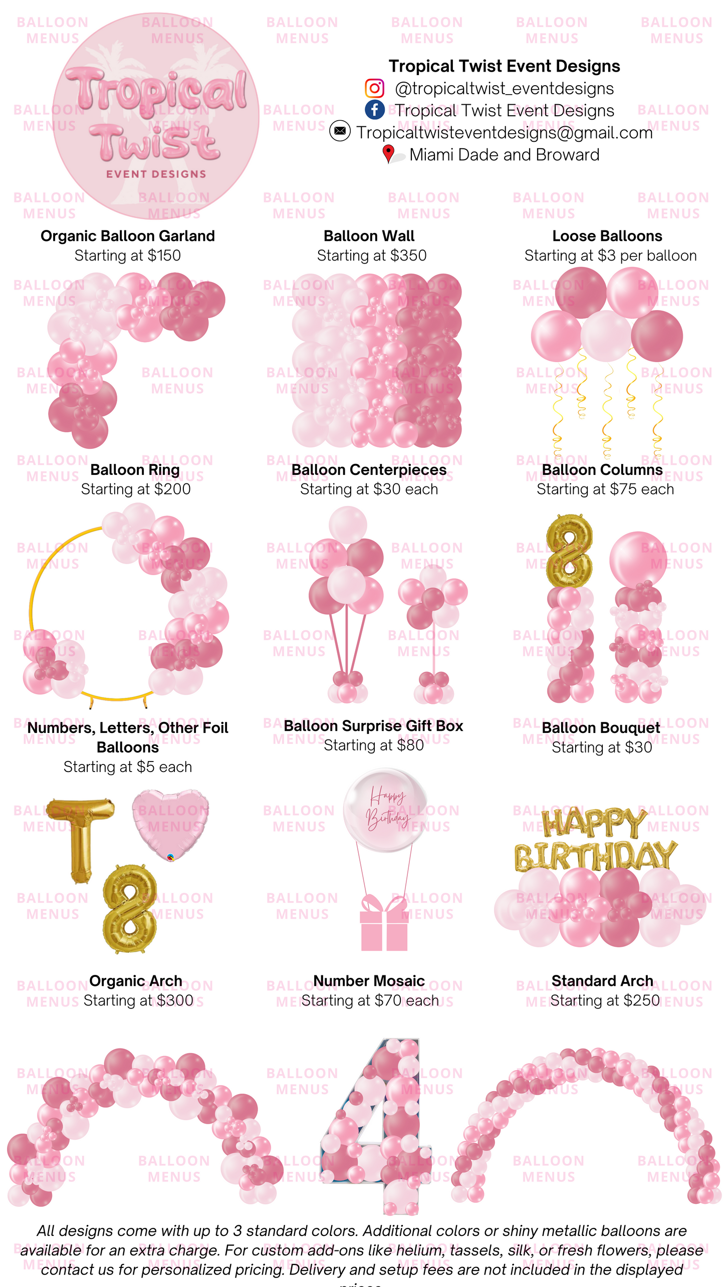 Tropical Twist - Client Balloon Menu