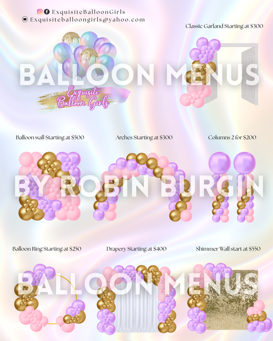 Custom Balloon Menu - Exquisite Balloon Girls (Small)