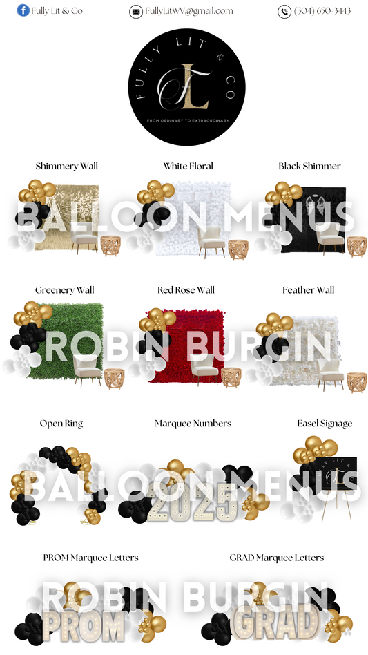 Custom Balloon Menu - Fully Lit Co (Large)