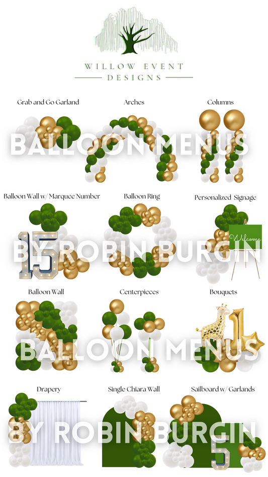 Custom Balloon Menu - WILLOW EVENT DESIGNS AND RENTALS LLC (Large)