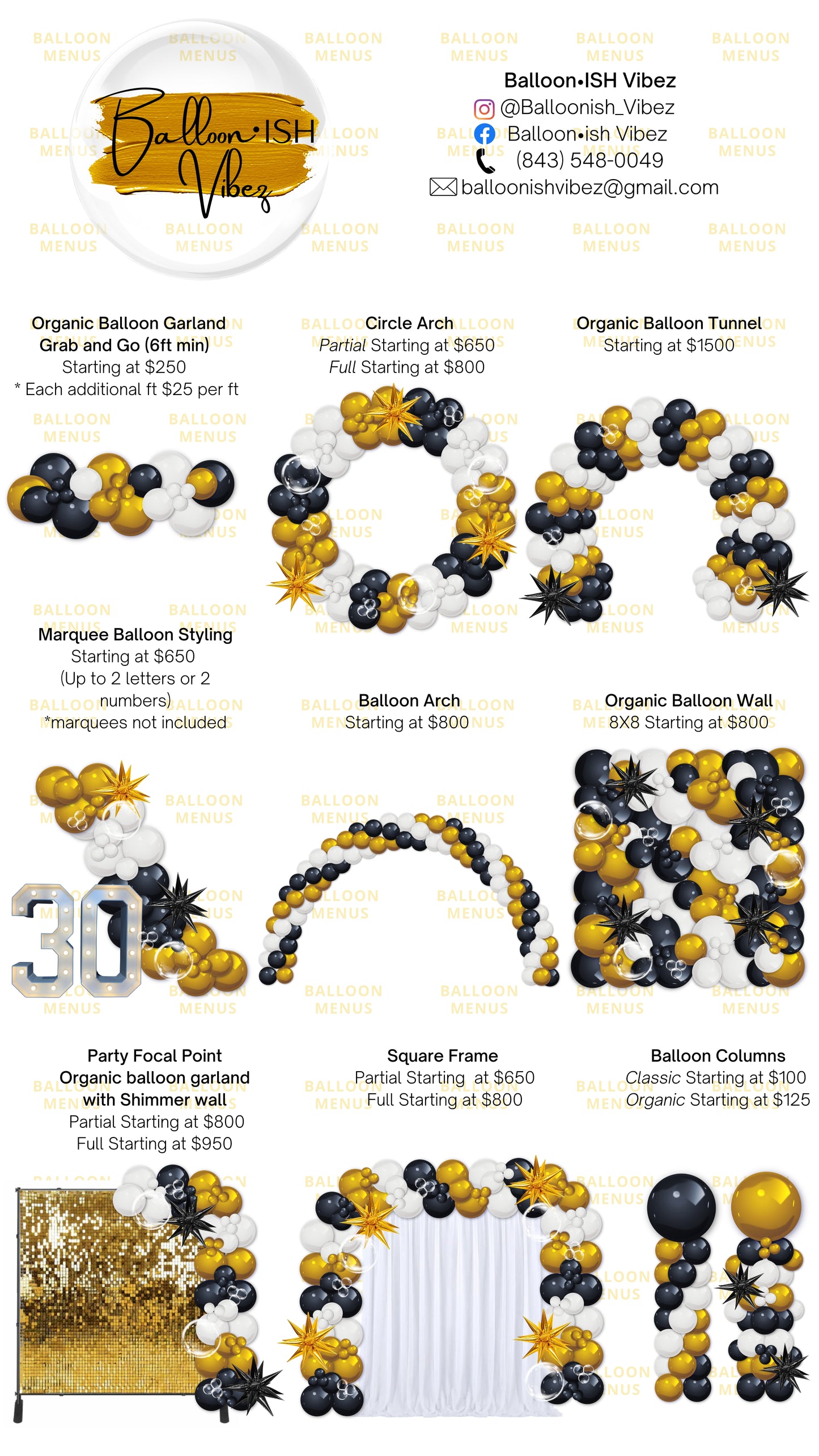 Balloonist Vibes  - Client Balloon Menu