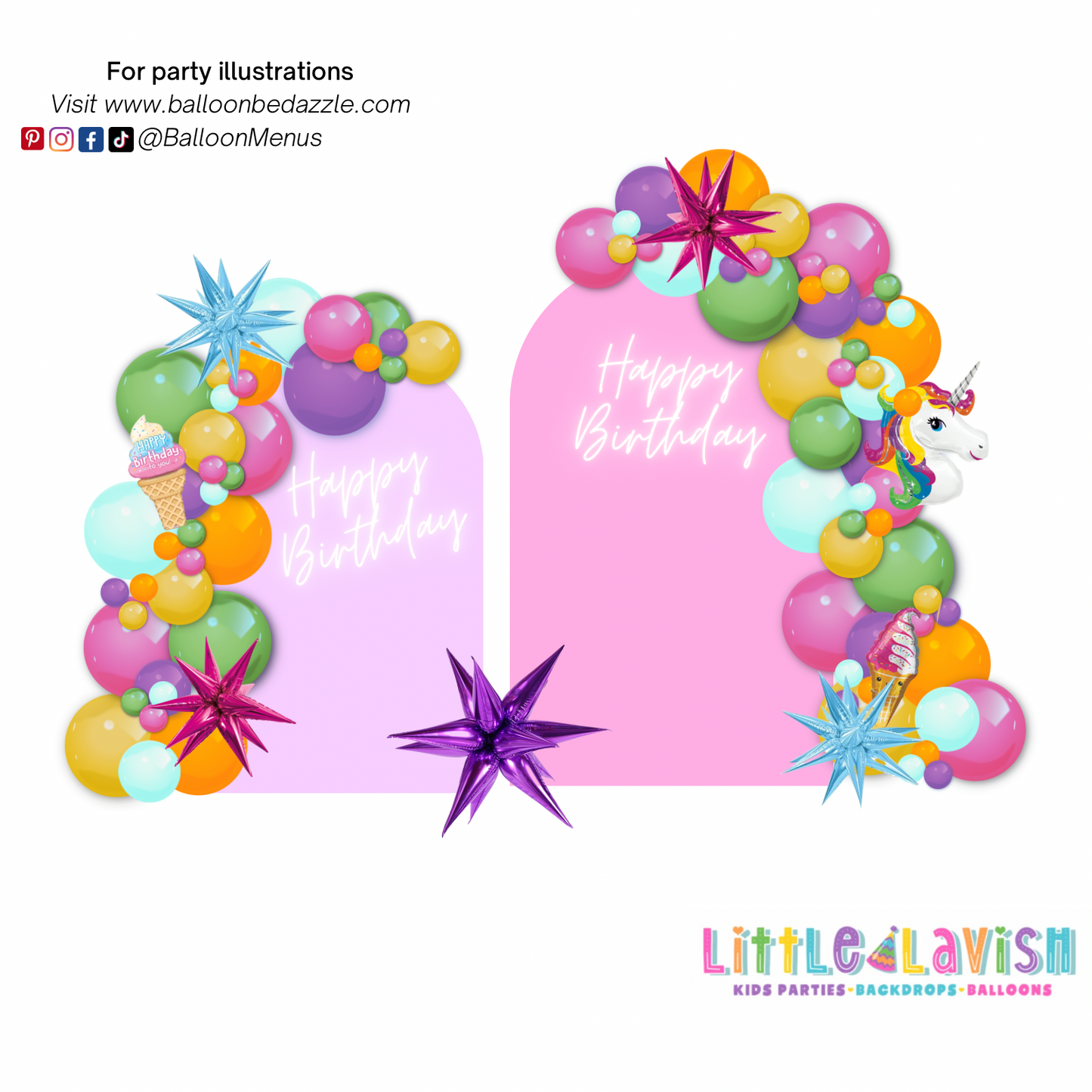 Little Lavish (Large Individual Party Illustrations)- Client Balloon Menu