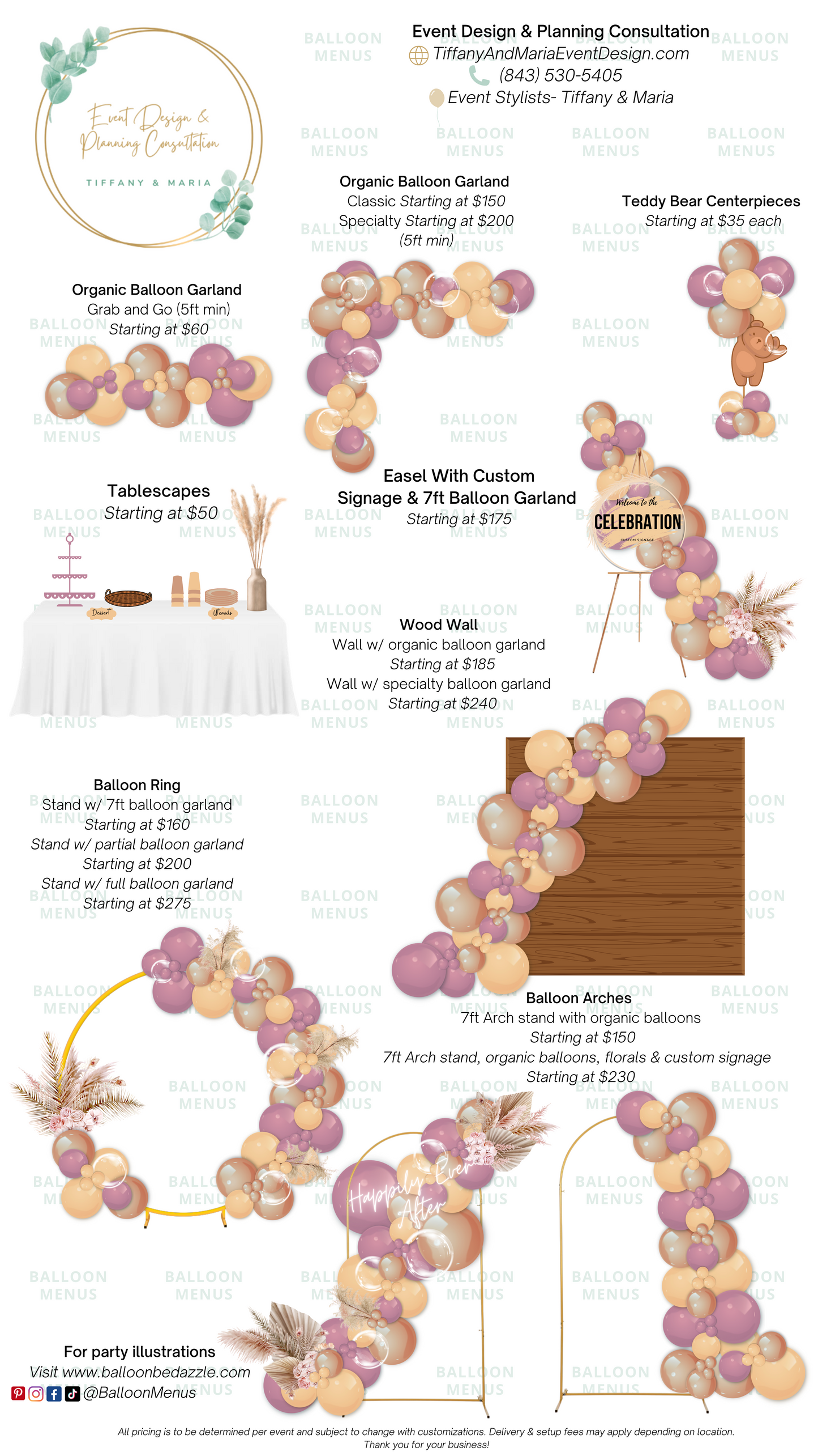 Event Design And Planning Consultation - Client Balloon Menu
